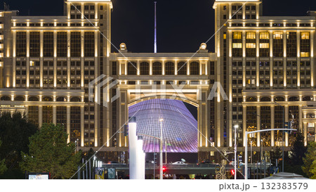 カザフスタン・ライトアップされたアスタナの街並み・夜景 / Astana, Kazakhstan カザフスタン・ライトアップされたアスタナの街並み・夜景 / Astana, Kazakhstan 132383579