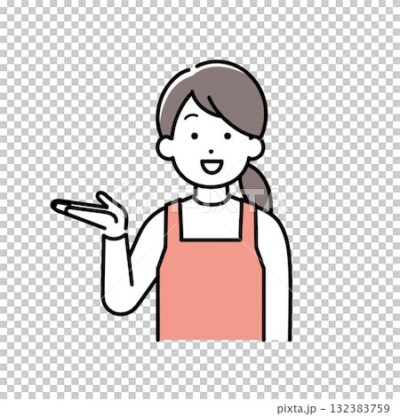 案内をする主婦(保育士、家事代行)のイラスト 案内をする主婦(保育士、家事代行)のイラスト 132383759