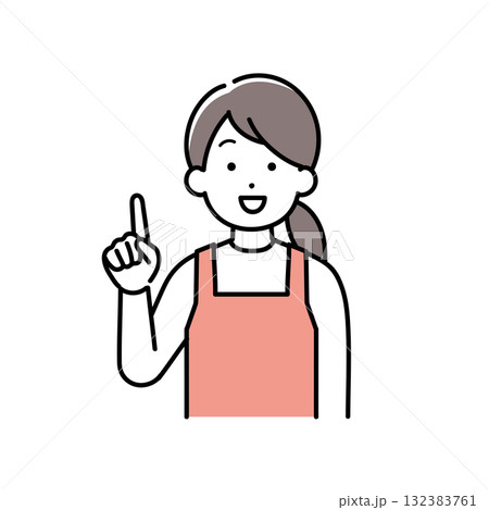説明をする主婦(保育士、家事代行)のイラスト 132383761