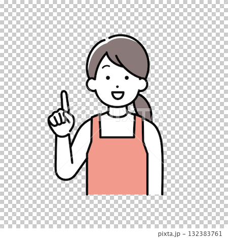 説明をする主婦(保育士、家事代行)のイラスト 132383761