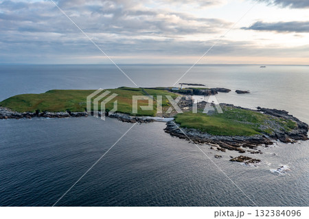 Aerial view of Rathlin O'Birne island in County Donegal, Irleand Aerial view of Rathlin O'Birne island in County Donegal, Irleand 132384096