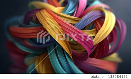 multicolored ribbons winding, dynamic composition multicolored ribbons winding, dynamic composition 132384151