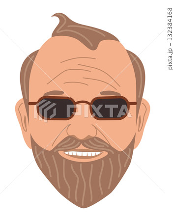 Smiling grandfather face on transparent background Smiling grandfather face on transparent background 132384168