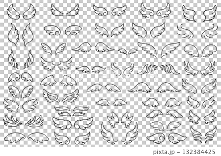 可愛的天使翅膀向量集 | 心形、框架、情人節、婚禮裝飾素材 可愛的天使翅膀向量集 | 心形、框架、情人節、婚禮裝飾素材 132384425