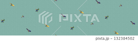 Handpainted Diverse Floral Decorative Pattern Collection Artwork Assortment 132384502