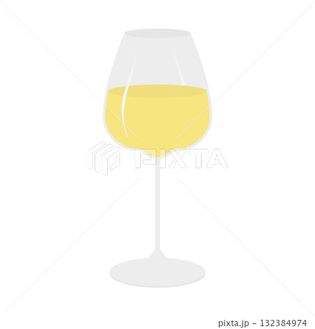 White Wine in Wide Wine Glass on Stem Sticker Icon Pictogram Wine Themed Minimalistic Design element White Wine in Wide Wine Glass on Stem Sticker Icon Pictogram Wine Themed Minimalistic Design element 132384974