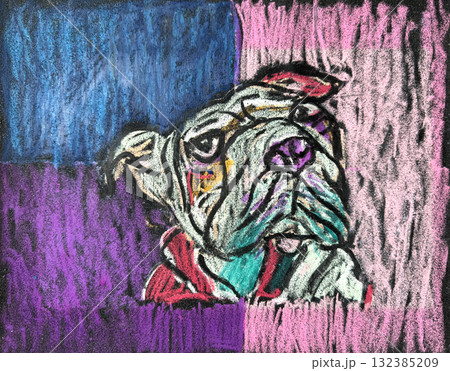 ブルドッグのイラスト(犬) 132385209