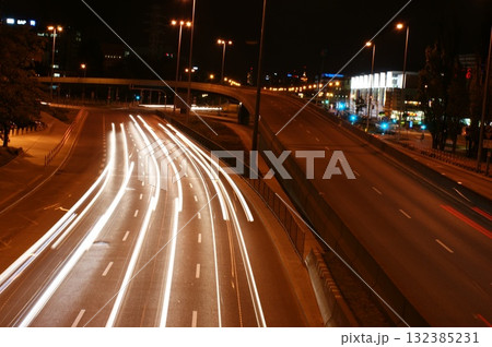 city lights long exposure street life in the city speed highway city lights long exposure street life in the city speed highway 132385231