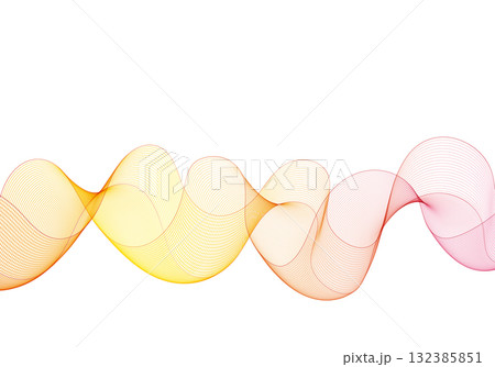 Thin red and orange lines form a graceful symmetrical figure on white background. Eps 10 132385851