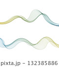 Two horizontal waves of green and yellow-blue gradient colors on a white isolated background. Eps 10 132385886
