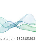 Intertwining abstract waves of blue-green gradient create an elegant futuristic background. Eps 10 132385892