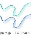 Two elegant abstract waves: cyan and blue, dynamically moving on a white background. Eps 10 132385895