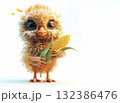Autumn scene with a turkey and a cob of corn, bringing warmth and cheer to Thanksgiving-themed graphics. 132386476