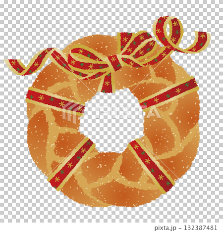 Handmade wreath bun_Stylish Christmas wreath decoration_Red ribbon Handmade wreath bun_Stylish Christmas wreath decoration_Red ribbon 132387481