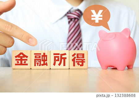 金融所得の概念を表すイメージ。ビジネスマンの男性1人。 金融所得の概念を表すイメージ。ビジネスマンの男性1人。 132388608