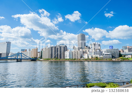 「東京都」深川付近の隅田川の風景 江東区 「東京都」深川付近の隅田川の風景 江東区 132388638