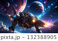 宇宙空間、銀河と惑星メカニカルな宇宙探査要素 132388905