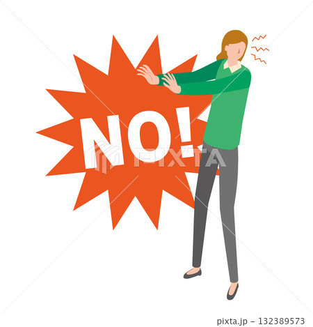 NOと拒否する女性 NOと拒否する女性 132389573