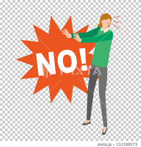 NOと拒否する女性 NOと拒否する女性 132389573