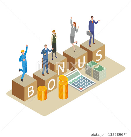 ボーナスを喜ぶ人々 ボーナスを喜ぶ人々 132389674