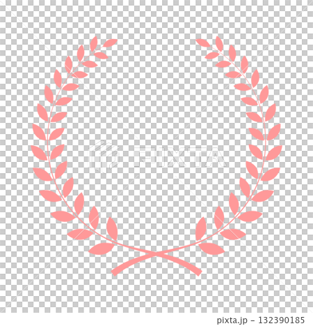 Laurel frame illustration, simple laurel wreath, pink cherry blossom color, vector png 132390185