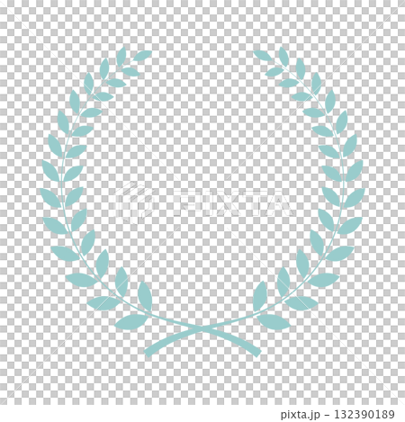 Laurel frame illustration, simple laurel wreath, light blue, pastel vector png 132390189