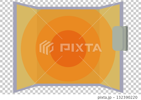 遠紅外線面板加熱器，節能靜音型，設計簡約的家電插畫 132390220