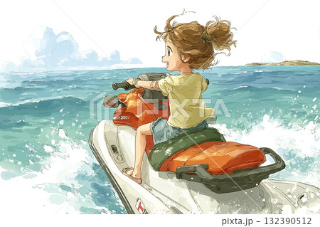 美優シリーズ:青い海でジェットスキーを楽しむ女性 美優シリーズ:青い海でジェットスキーを楽しむ女性 132390512