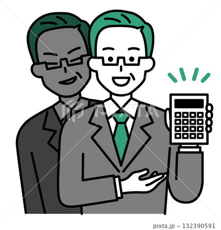 悪徳業者の中年のスーツの男性 悪徳業者の中年のスーツの男性 132390591