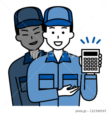 悪徳業者のつなぎ作業服の男性 132390597