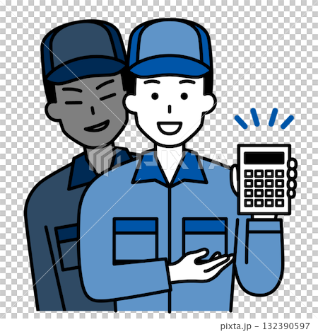 悪徳業者のつなぎ作業服の男性 132390597