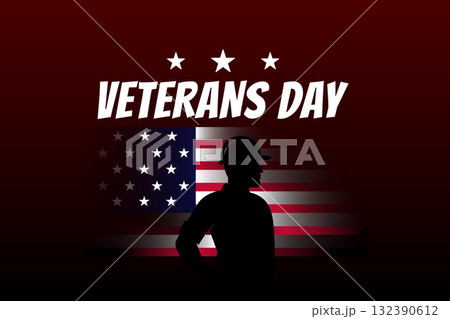 american veterans day patriotic soldier silhouette art 132390612
