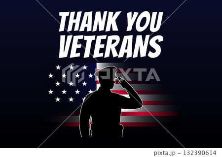 proud salute for american veterans day celebration proud salute for american veterans day celebration 132390614