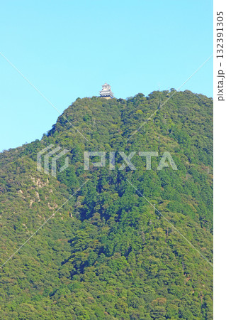 岐阜県岐阜市、金華山頂上に建つ岐阜城の風景 132391305