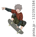 スケートボードをする男子 132391384