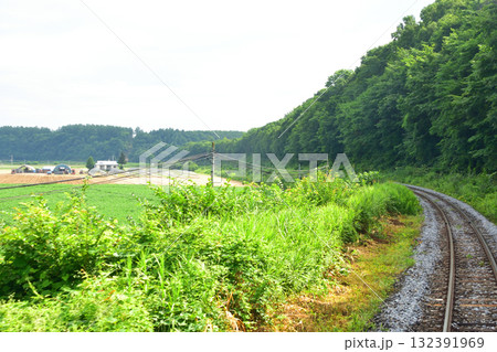 JR北海道石北本線緋牛内駅から愛し野駅間の風景(2023年夏) JR北海道石北本線緋牛内駅から愛し野駅間の風景(2023年夏) 132391969
