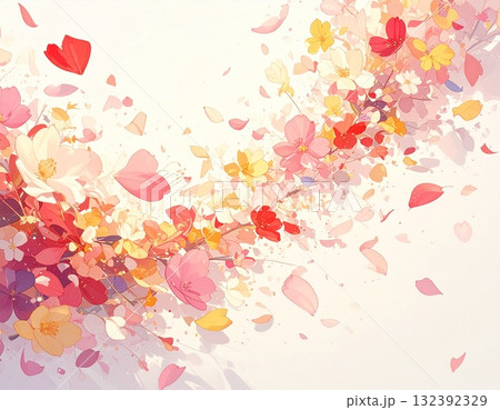 【AI生成画像】イラスト 花びらの舞 素材 【AI生成画像】イラスト 花びらの舞 素材 132392329