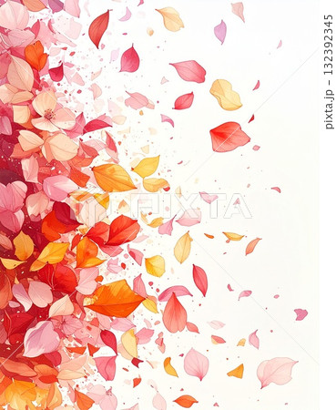 【AI生成画像】イラスト　花びらの舞　素材 132392345