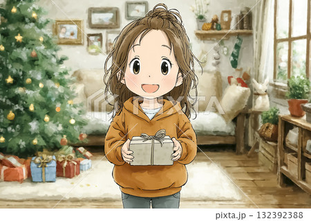 美優シリーズ：小学生美優プレゼントをもらって大喜び 132392388