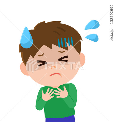 喉を詰まらせる男の子　イラスト 132392699
