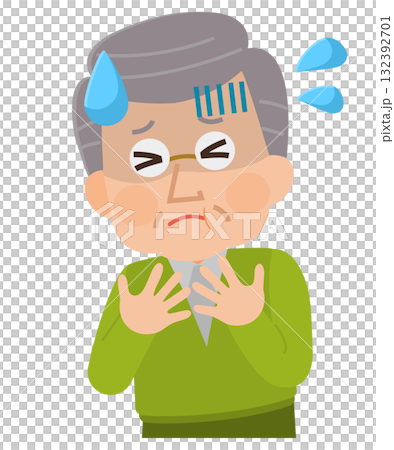 一位老人窒息的插圖 一位老人窒息的插圖 132392701