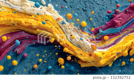 Vibrant abstract splash with paint and liquid movement. 132392752