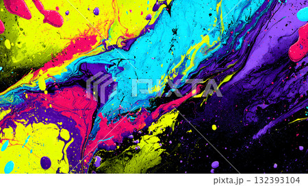 Vibrant abstract splash with paint and liquid movement. Vibrant abstract splash with paint and liquid movement. 132393104