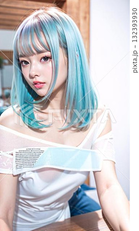 カフェで読書する女性 132393930