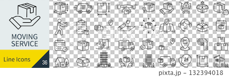引っ越しに関するアイコンセット 引っ越しに関するアイコンセット 132394018