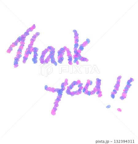 可愛い手書きのthank you サンキュー 132394311