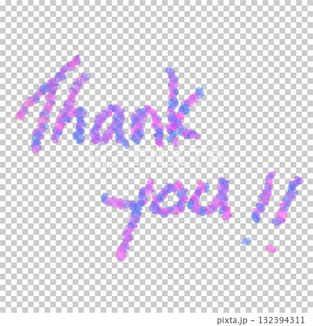 可愛い手書きのthank you サンキュー 132394311