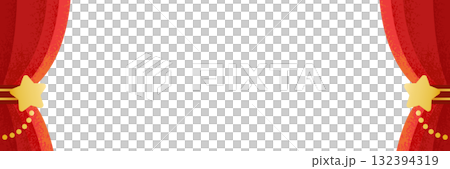 赤いカーテンと金の星の背景イラスト/豪華なステージ・イベント用デザイン素材 赤いカーテンと金の星の背景イラスト/豪華なステージ・イベント用デザイン素材 132394319