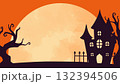 大きな月のハロウィン背景オレンジ色 132394506