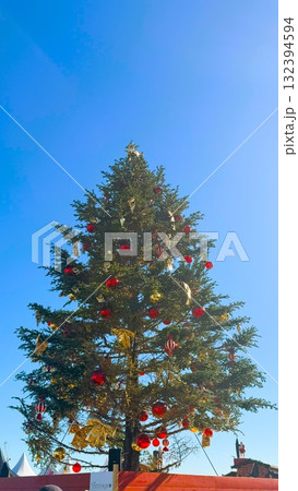 クリスマスマーケットのクリスマスツリー 132394594